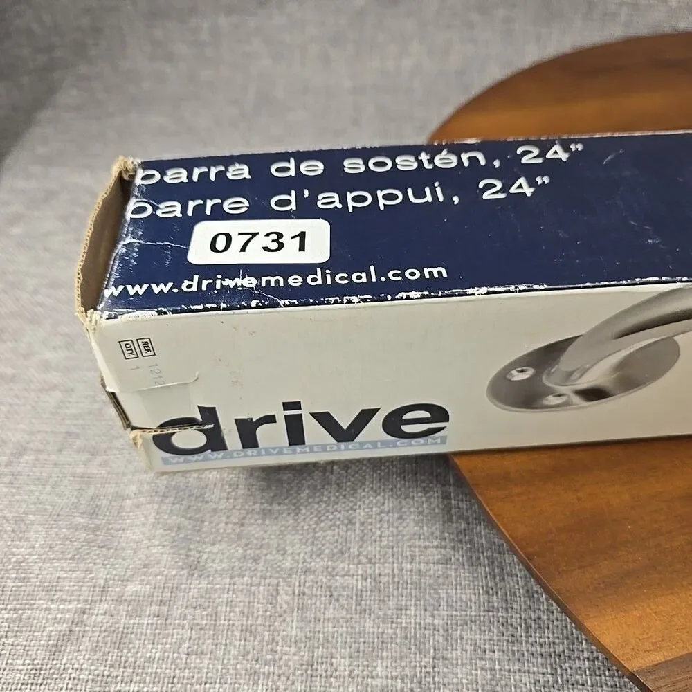 Drive Silver Chrome Knurled‎ Steel Wall Grab Bar 24